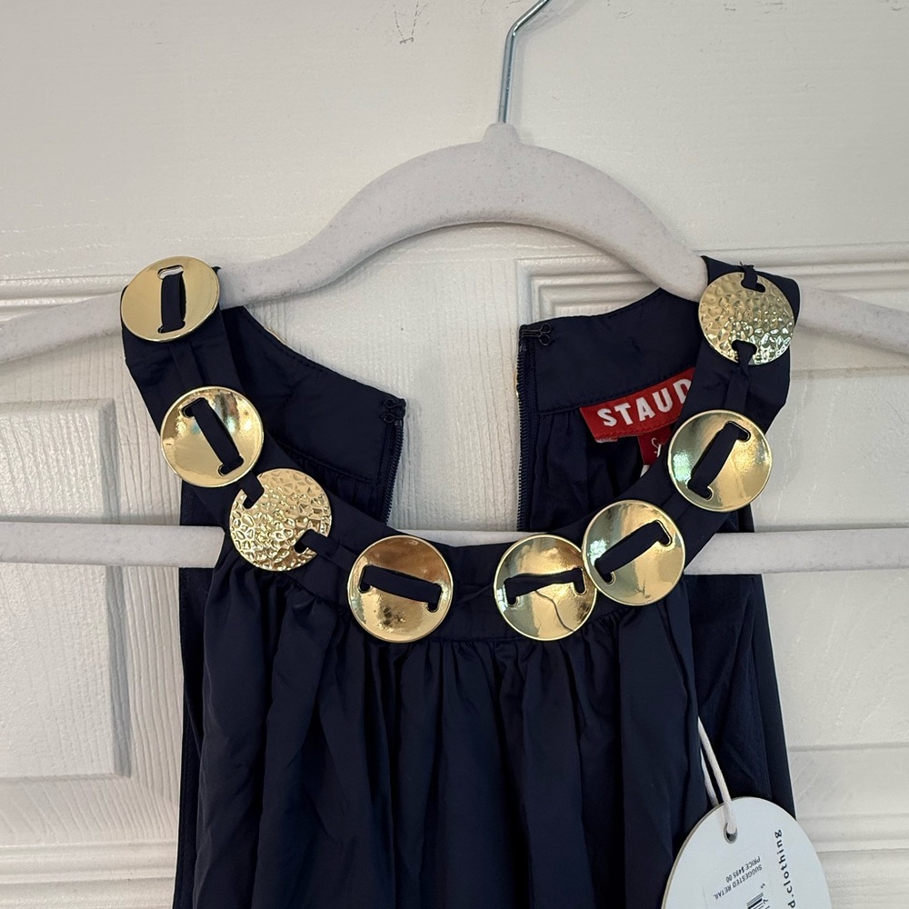 STAUD Gold Details long Dress